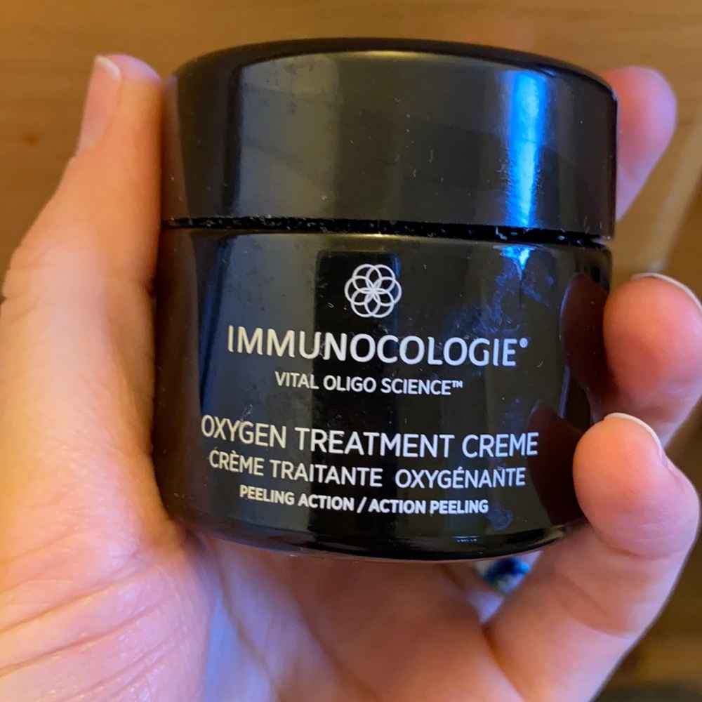 Immunocology face serum and oxygen treatment cream. Used a couple times